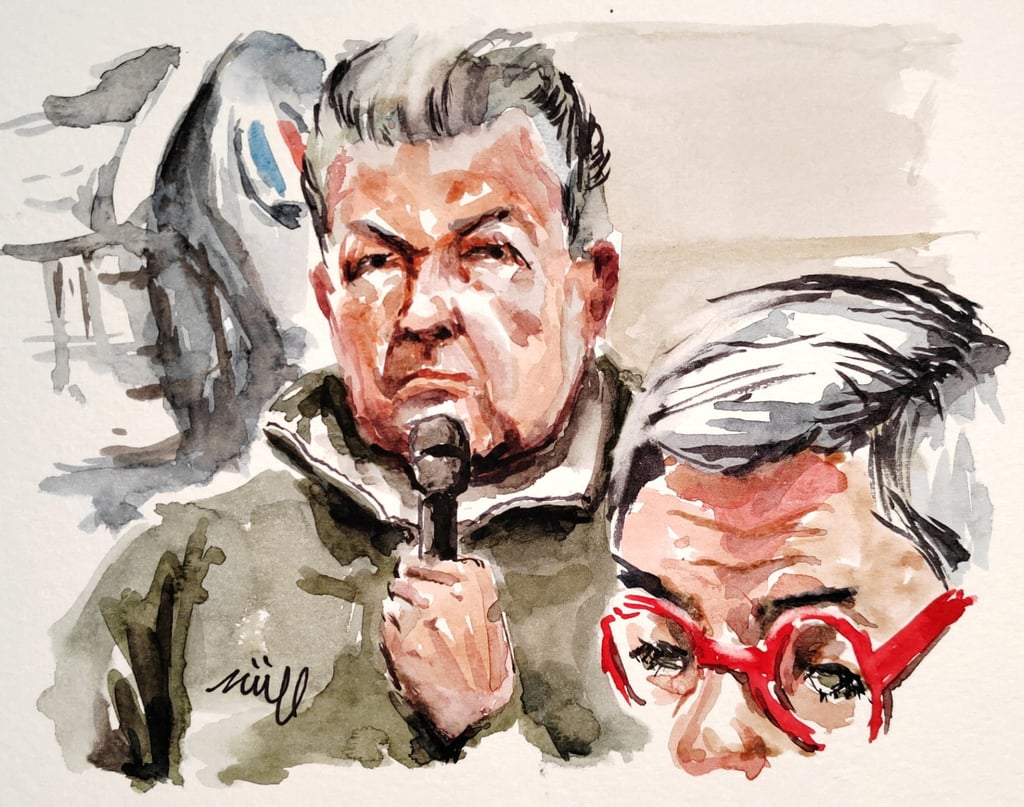 Dominique Pelicot appears with his lawyer Beatrice Zavarro at the courthouse in Avignon, France, in December. Courtroom sketch: Zziigg via Reuters Dominique Pelicot appears with his lawyer Beatrice Zavarro at the courthouse in Avignon, France, in December. Courtroom sketch: Zziigg via Reuters