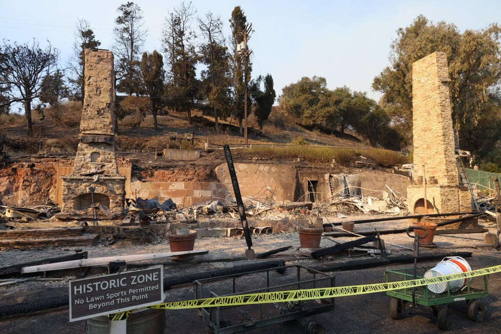 Will Rogers’ historic ranch house in ruins. Photo: Jonathan Alcorn/ZUMA Press Wire/dpa