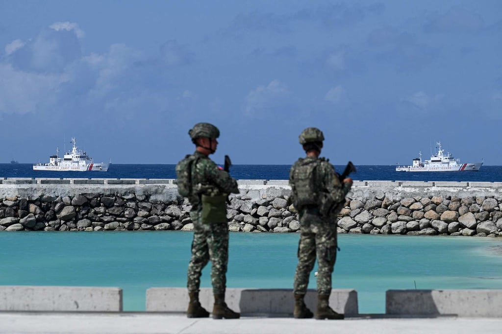 Philippine soldiers stationed on Thitu Island. Photo: AFP Philippine soldiers stationed on Thitu Island. Photo: AFP
