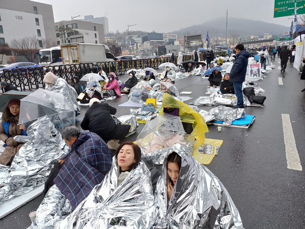 Pro-impeachment protesters camp out near Yoon Suk-yeol’s residence in Seoul, South Korea. Photo: Park Chan-kyong Pro-impeachment protesters camp out near Yoon Suk-yeol’s residence in Seoul, South Korea. Photo: Park Chan-kyong