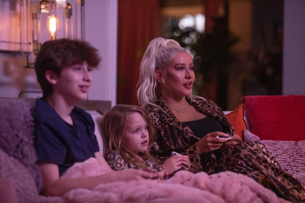 Video-gamer Christina Aguilera faces off against children Max and Summer in 2021. Photo: @xtina/Instagram Video-gamer Christina Aguilera faces off against children Max and Summer in 2021. Photo: @xtina/Instagram