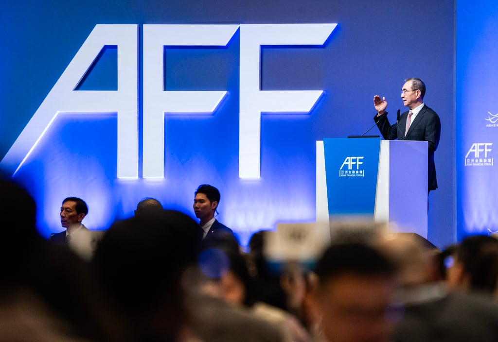 Economist Justin Lin Yifu, seen here at the Asian Financial Forum on Monday, contends that China’s economy should surpass that of the US in the next decade. Photo: Getty Images