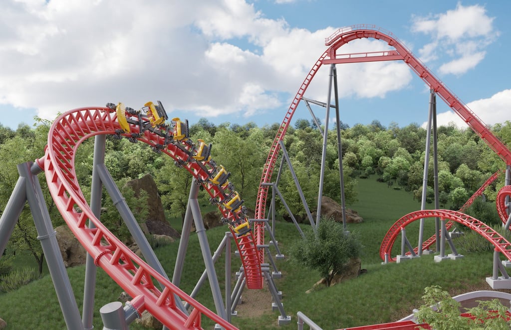 An illustration of the S&S Axis roller coaster, which has swivelling seats. One is being built indoors at a Saudi Arabian entertainment centre. Photo: S&S Worldwide Axis An illustration of the S&S Axis roller coaster, which has swivelling seats. One is being built indoors at a Saudi Arabian entertainment centre. Photo: S&S Worldwide Axis