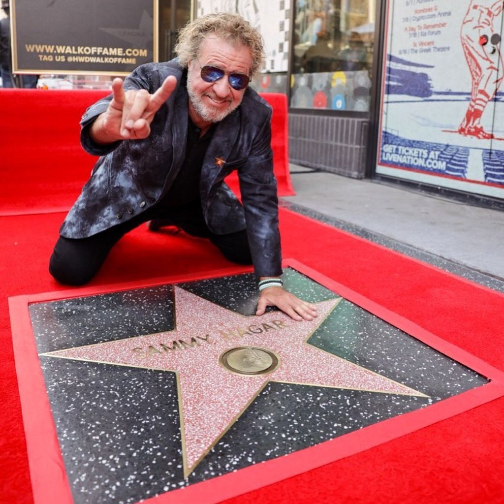 Singer Sammy Hagar at the unveiling of his star on the Hollywood Walk of Fame, in May 2024. Photo: Instagram/hwdwalkoffame
