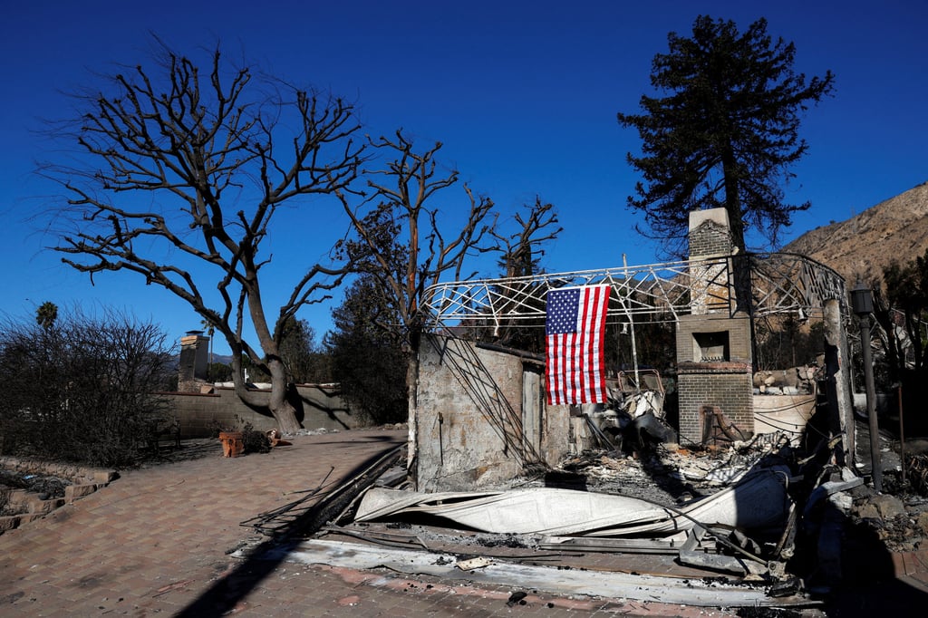 A damaged home in Altadena, California. Photo: Reuters