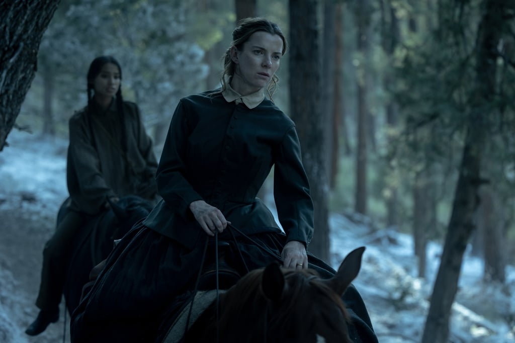 Shawnee Pourier (left) and Betty Gilpin in a still from American Primeval. Photo: Netflix Shawnee Pourier (left) and Betty Gilpin in a still from American Primeval. Photo: Netflix