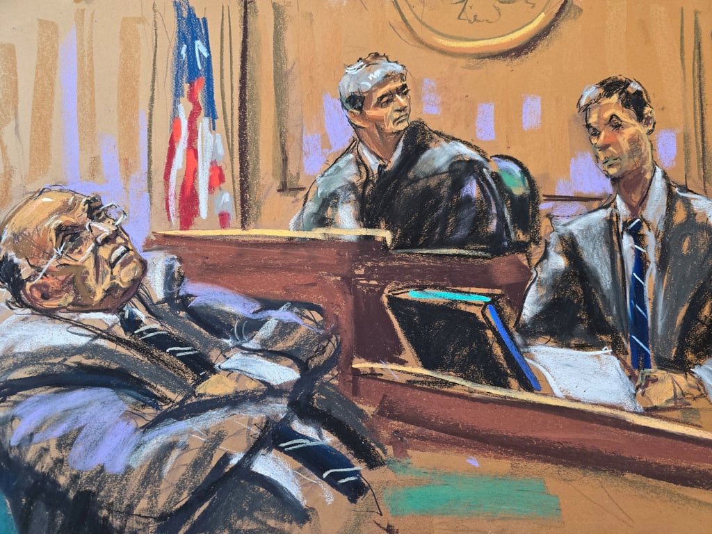 Rudy Giuliani in court on January 3. Courtroom sketch: Jane Rosenberg via Reuters Rudy Giuliani in court on January 3. Courtroom sketch: Jane Rosenberg via Reuters