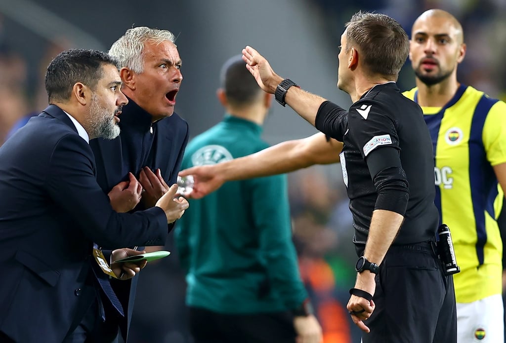 Jose Mourinho (second from the left) moved to Turkey at the start of the campaign to manage Fenerbahce. Photo: EPA