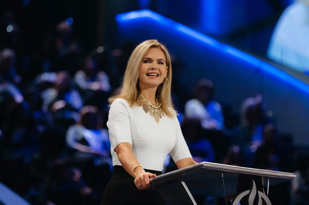 Victoria Osteen preaches the prosperity gospel at Lakewood Church. Photo: @lakewoodchurch/Instagram Victoria Osteen preaches the prosperity gospel at Lakewood Church. Photo: @lakewoodchurch/Instagram