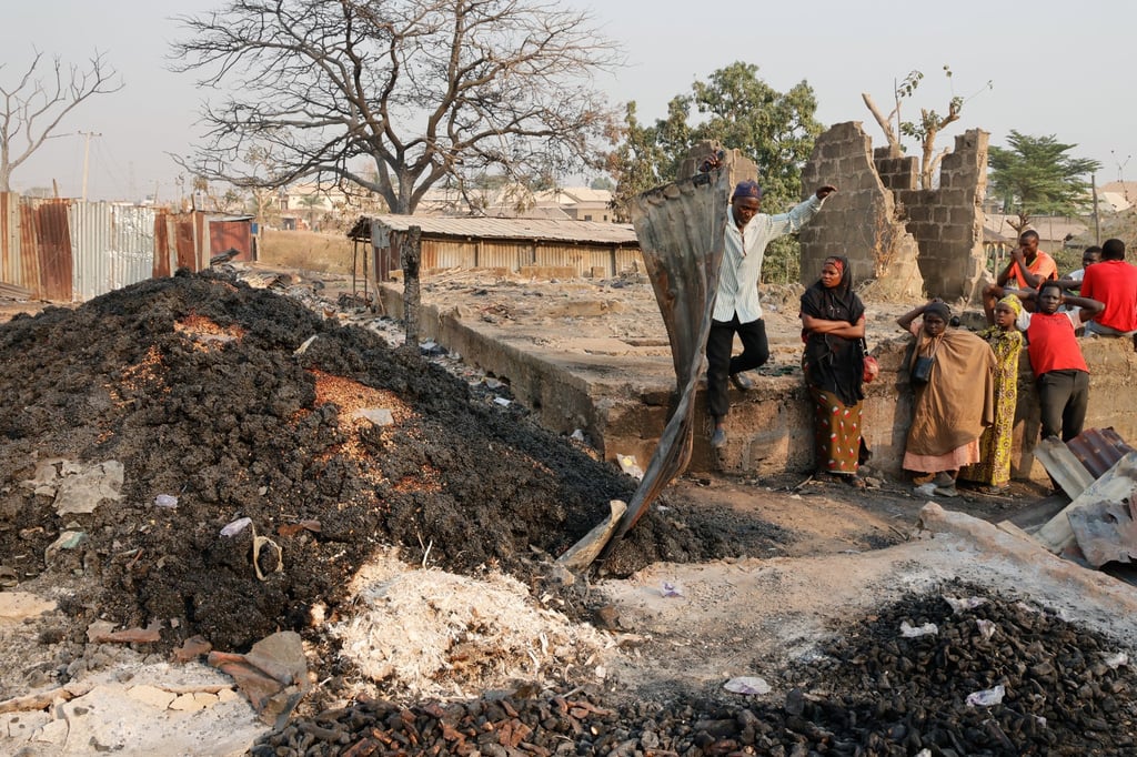 The site of fuel tanker explosion in Nigeria on Saturday Photo: EPA-EFE The site of fuel tanker explosion in Nigeria on Saturday Photo: EPA-EFE