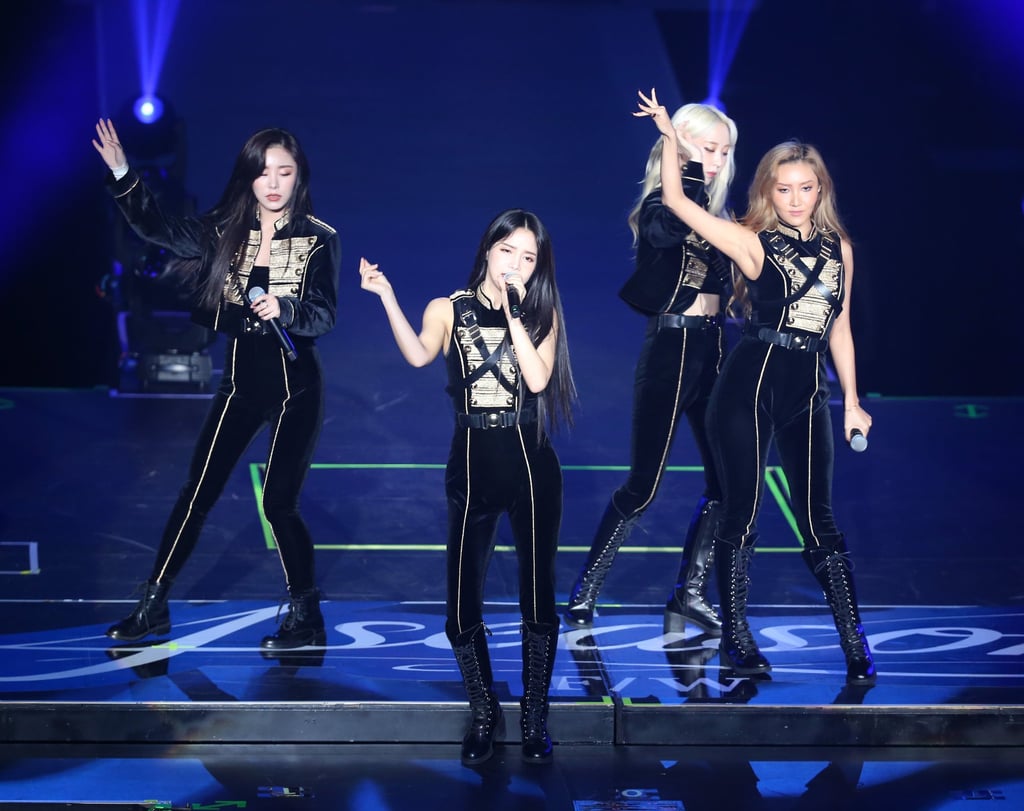 Mamamoo – Solar, Wheein, Moonbyul and Hwasa – perform in Taipei in 2019. Photo: Unioncom/Visual China Group via Getty Images