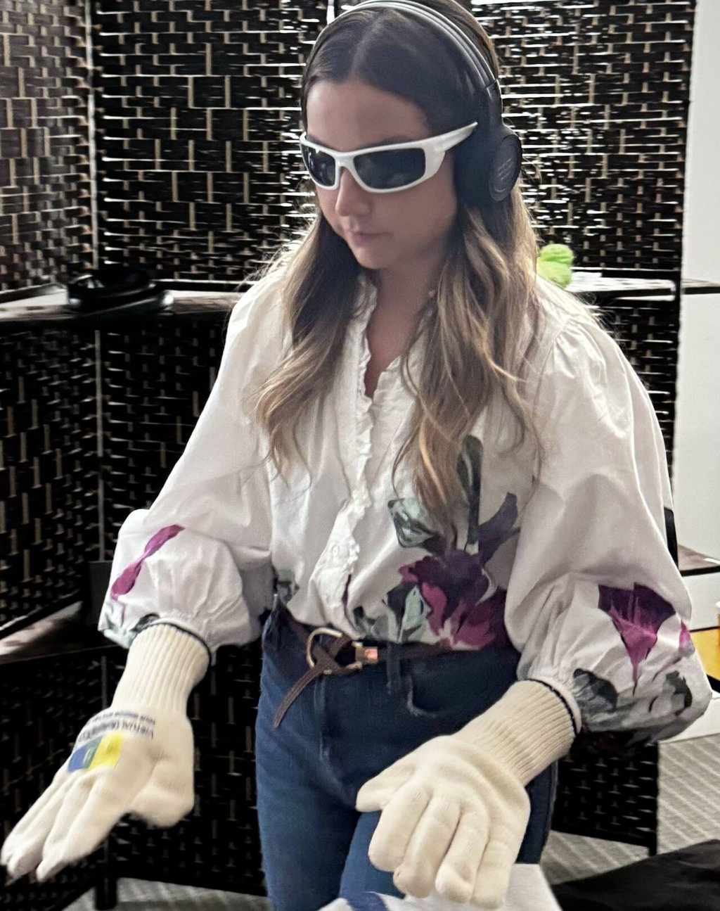 A participant in a virtual dementia tour experiences the sensations and challenges someone with dementia might have. Photo: Second Wind Dreams A participant in a virtual dementia tour experiences the sensations and challenges someone with dementia might have. Photo: Second Wind Dreams