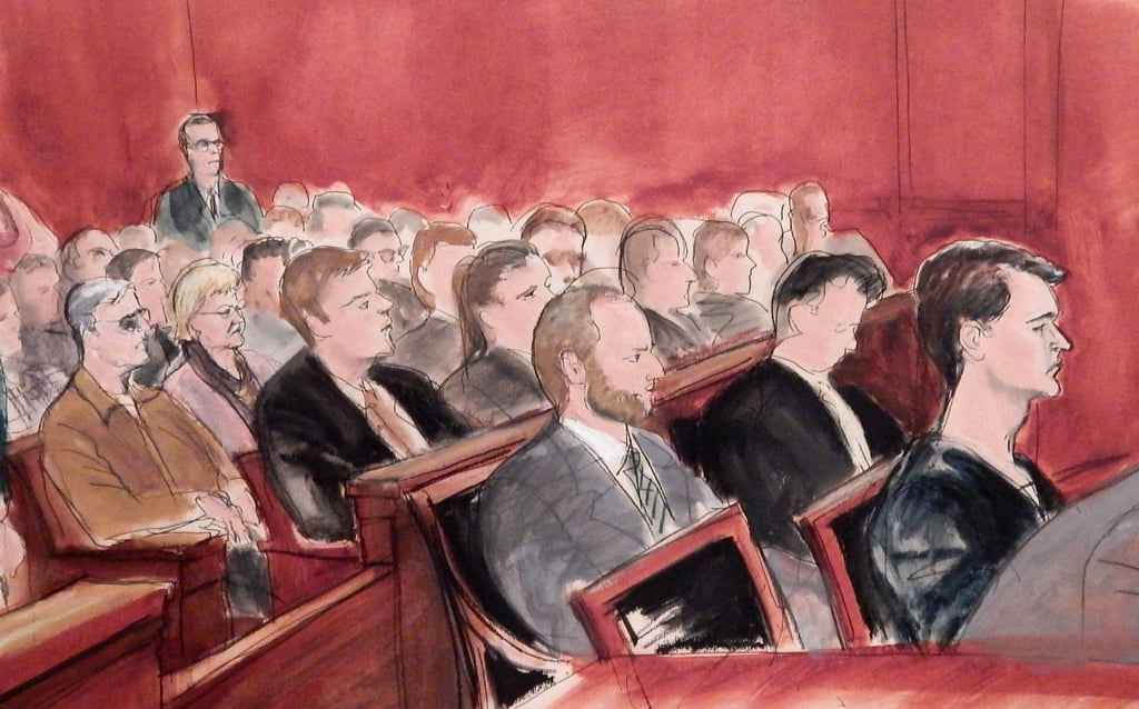 Ross Ulbricht, right, in federal court in New York for sentencing in 2015. Illustration: Elizabeth Williams via AP Ross Ulbricht, right, in federal court in New York for sentencing in 2015. Illustration: Elizabeth Williams via AP