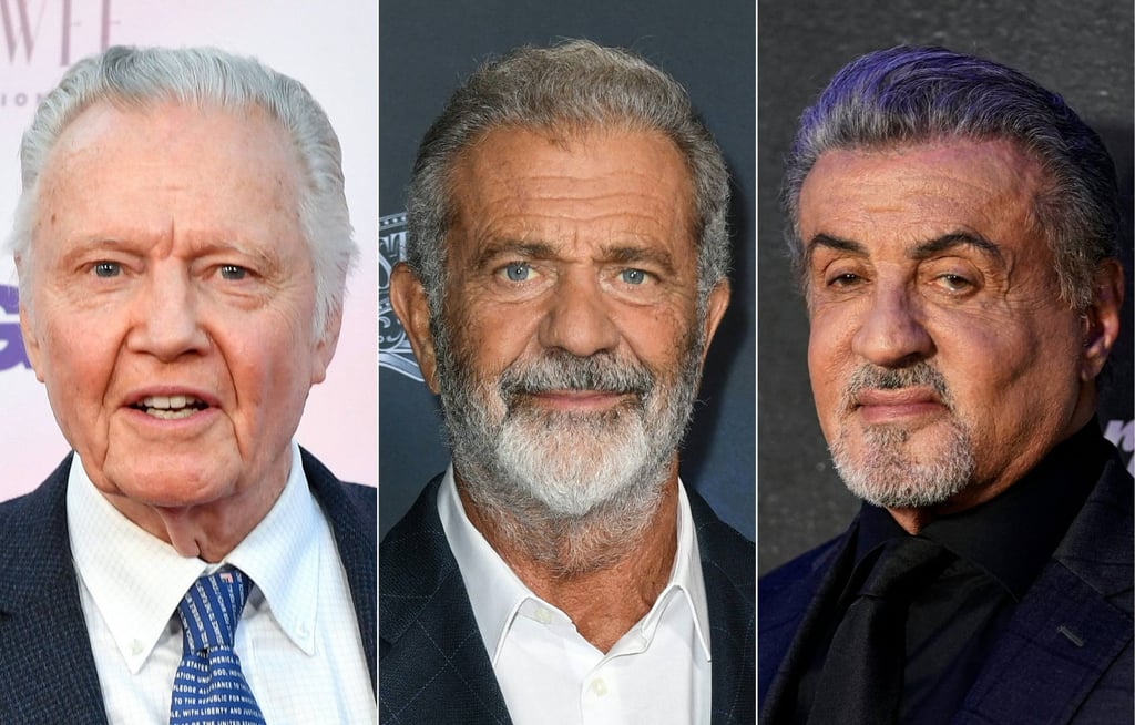 Donald Trump supporters in Hollywood include (from left) Jon Voight, Mel Gibson and Sylvester Stallone. Photo: AFP