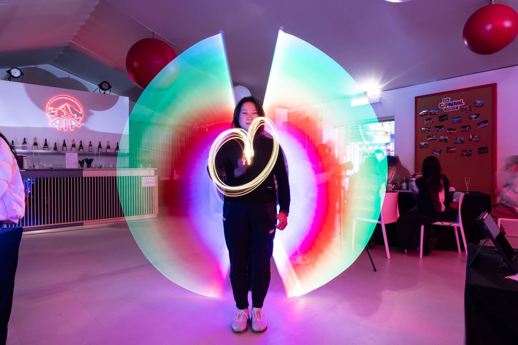 A participant at a light painting workshop, led by award-winning Hong Kong photographer Kelvin Yuen.