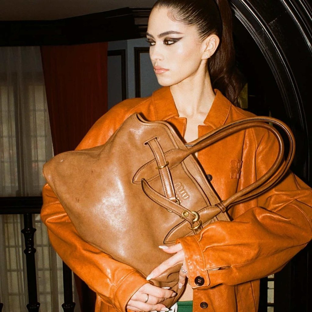 Kim Turnbull modelling for Miu Miu in 2024. Photo: @kim_turnbull/Instagram