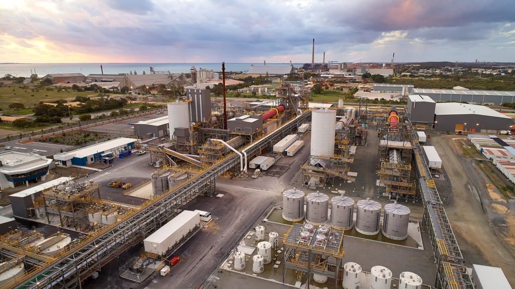 Tianqi’s Kwinana lithium hydroxide processing plant in Australia. Photo: Tianqi Lithium Tianqi’s Kwinana lithium hydroxide processing plant in Australia. Photo: Tianqi Lithium