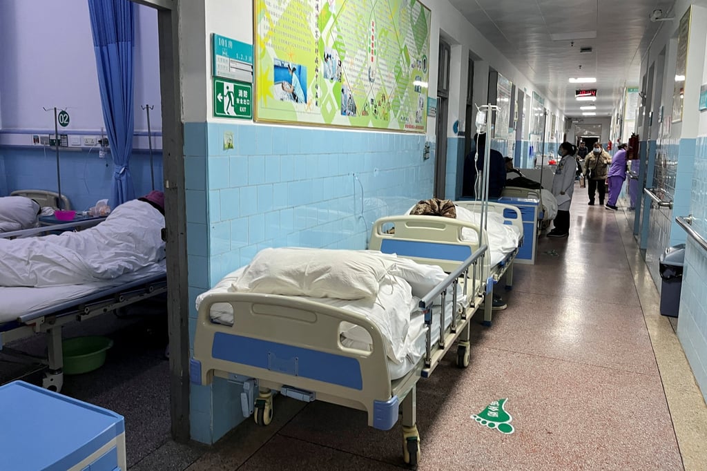 Beds in a corridor of a hospital in Duan Yao autonomous county in China’s Guangxi region. Photo: Reuters Beds in a corridor of a hospital in Duan Yao autonomous county in China’s Guangxi region. Photo: Reuters