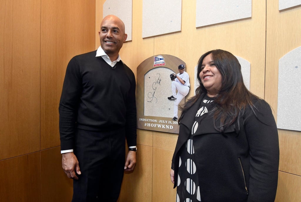 Baseball Hall of Fame inductee Mariano Rivera poses with his wife Clara Rivera at the National Baseball Hall of Fame and Museum in February 2019, in Cooperstown, New York. Photo: AP Photo