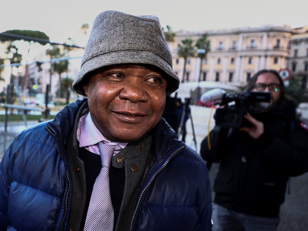 Patrick Lumumba walks near Italy’s top appeal court in Rome on Thursday. Photo: Reuters