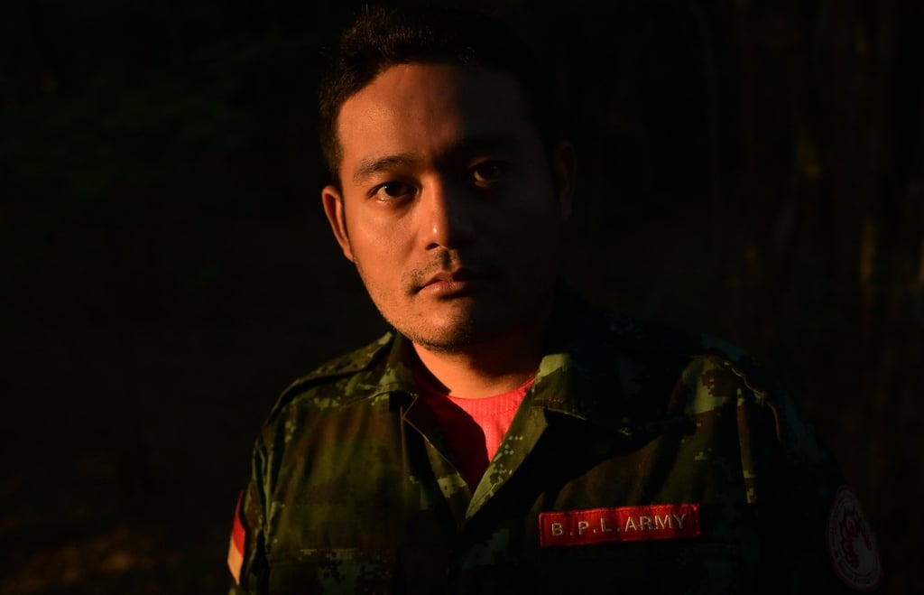 Maung Saungkha, commander of the Bamar People’s Liberation Army (BPLA), pictured at their base camp in Kayin state, Myanmar, on January 13. Photo: Khu Sam Maung Saungkha, commander of the Bamar People’s Liberation Army (BPLA), pictured at their base camp in Kayin state, Myanmar, on January 13. Photo: Khu Sam