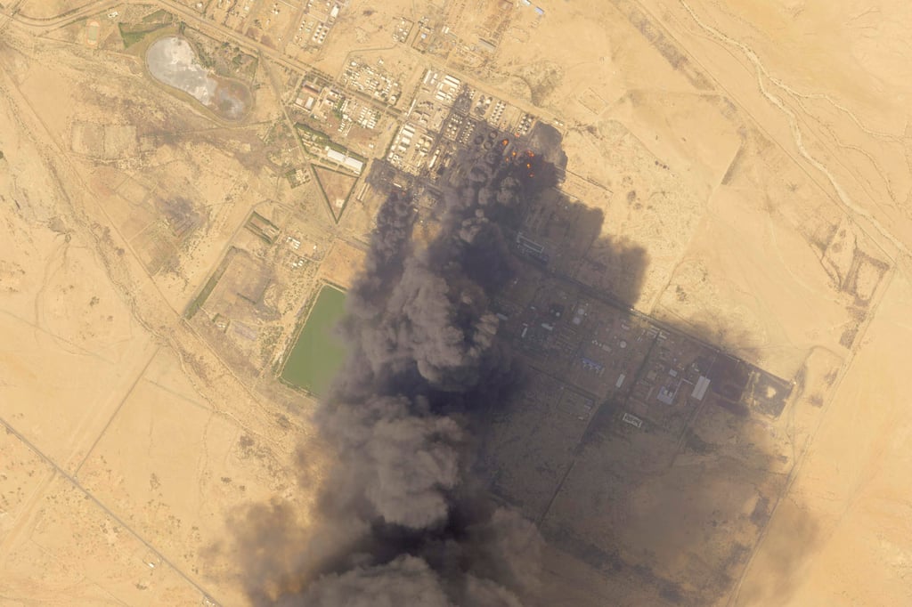 This Planet Labs PBC satellite image shows a fire engulfing Sudan’s largest oil refinery north of Khartoum, Sudan, on Friday. Photo: AP This Planet Labs PBC satellite image shows a fire engulfing Sudan’s largest oil refinery north of Khartoum, Sudan, on Friday. Photo: AP