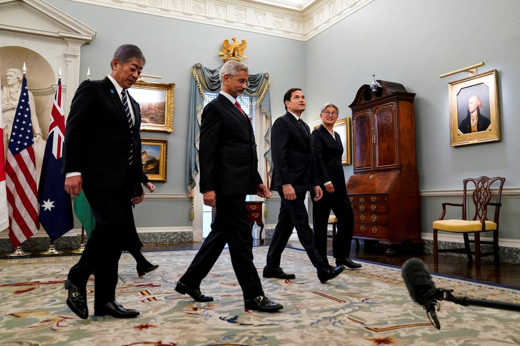 US Secretary of State Marco Rubio meets Indian External Affairs Minister Subrahmanyam Jaishankar, Australian Foreign Minister Penny Wong and Japanese Foreign Minister Iwaya Takeshi in Washington on January 21. Photo: Reuters