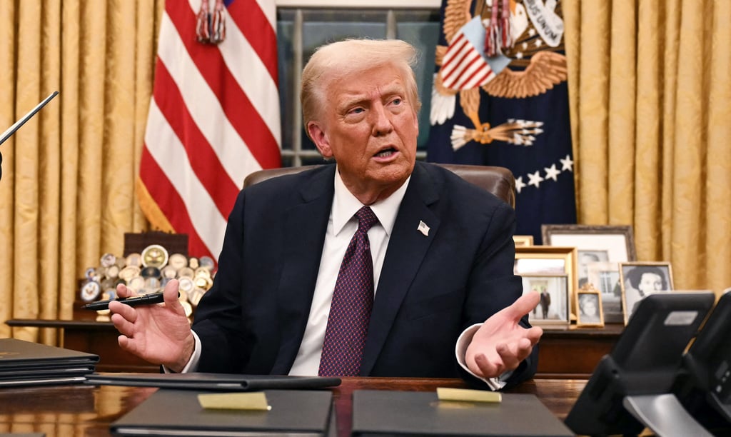 US President Donald Trump speaks to journalists about TikTok as he signs executive orders in the White House, January 20, 2025. Photo: Pool/AFP/Getty Images/TNS US President Donald Trump speaks to journalists about TikTok as he signs executive orders in the White House, January 20, 2025. Photo: Pool/AFP/Getty Images/TNS