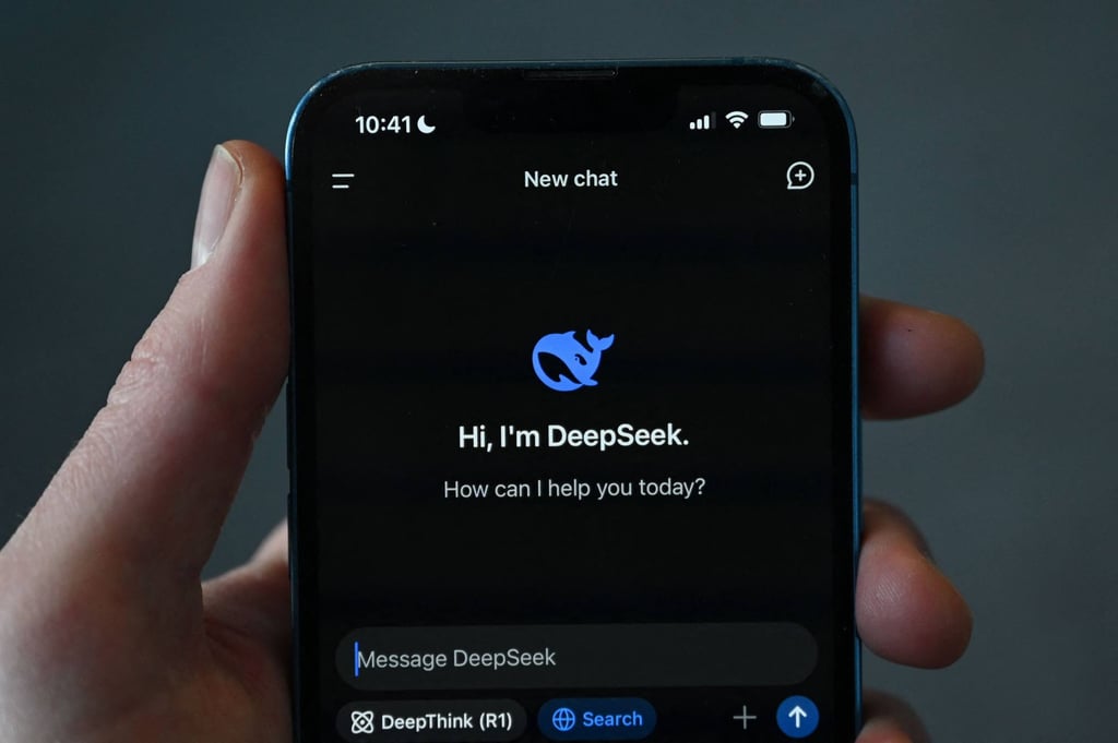 A DeepSeek app is shown on a a mobile phone. Photo: AFP A DeepSeek app is shown on a a mobile phone. Photo: AFP