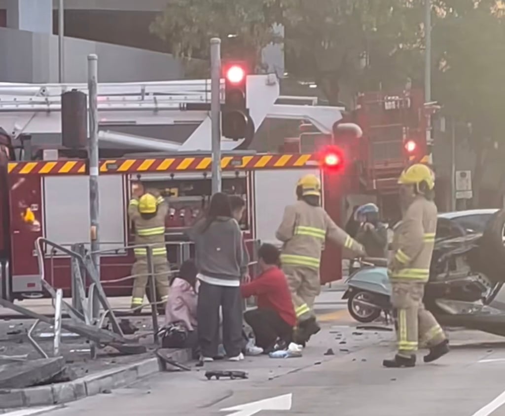 Three car passengers were taken to hospital. Photo: Handout