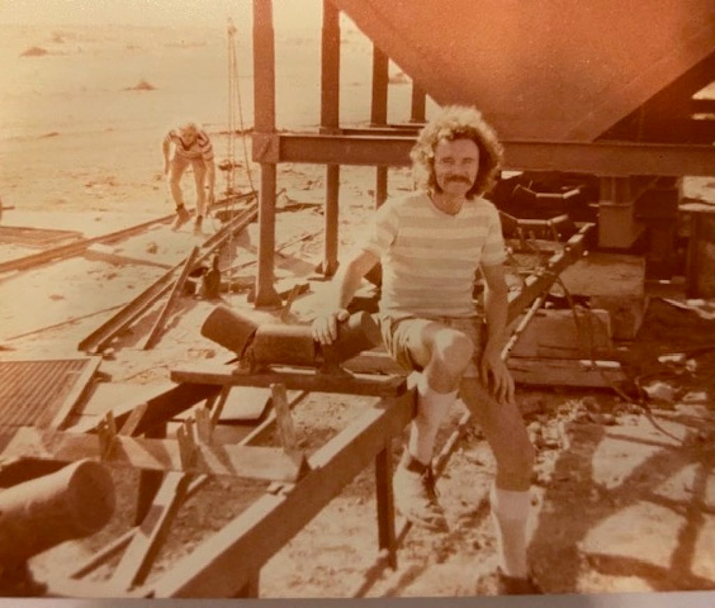 McFadden works as a driller’s offsider at a quarry north of Carnarvon, Western Australia, after being sober for around six months. Photo: Courtesy of Danny McFadden