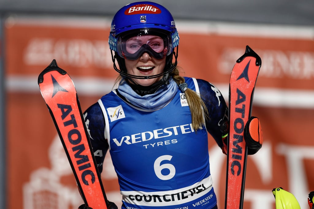 United States’ Mikaela Shiffrin gets to the finish area after completing a women’s World Cup slalom, in Courchevel, France. Photo: AP United States’ Mikaela Shiffrin gets to the finish area after completing a women’s World Cup slalom, in Courchevel, France. Photo: AP