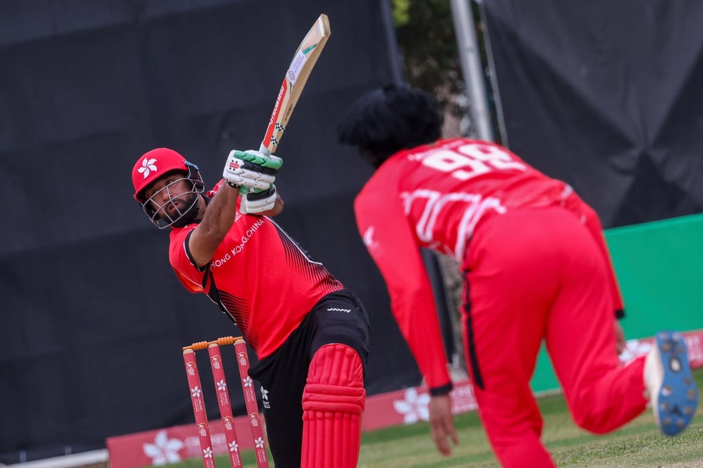 Babar Hayat tucked into the Bahrain bowling for a rapid and decisive innings of 61. Photo: Dickson Lee
