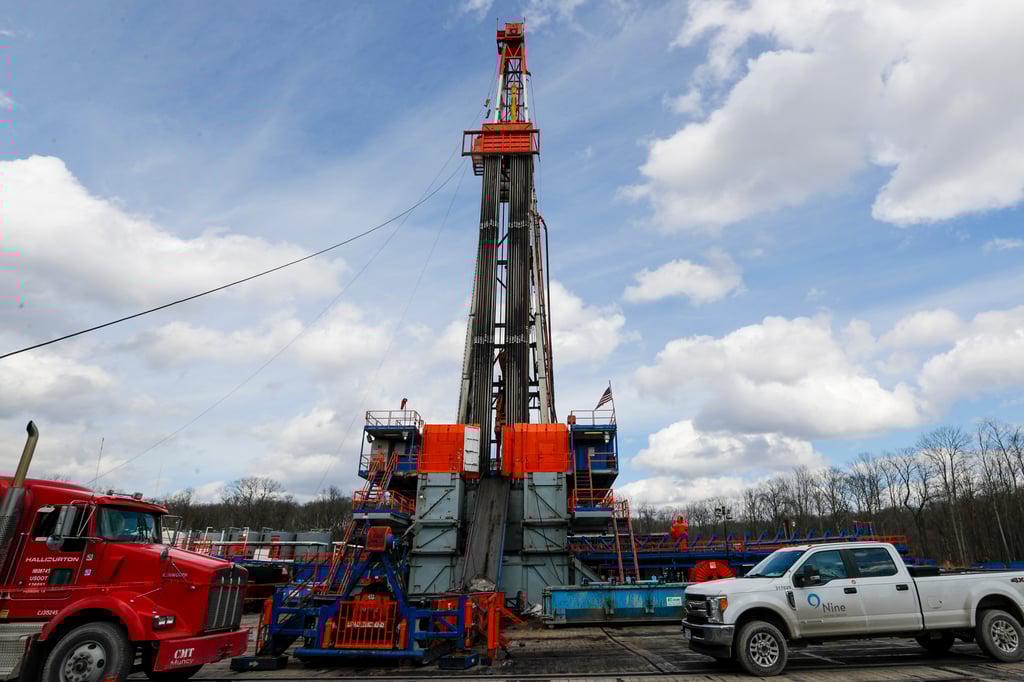 A shale gas drilling site in Pennsylvania. Wright helped launch commercial shale gas production through hydraulic fracturing, or fracking, in the United States. Photo: AP