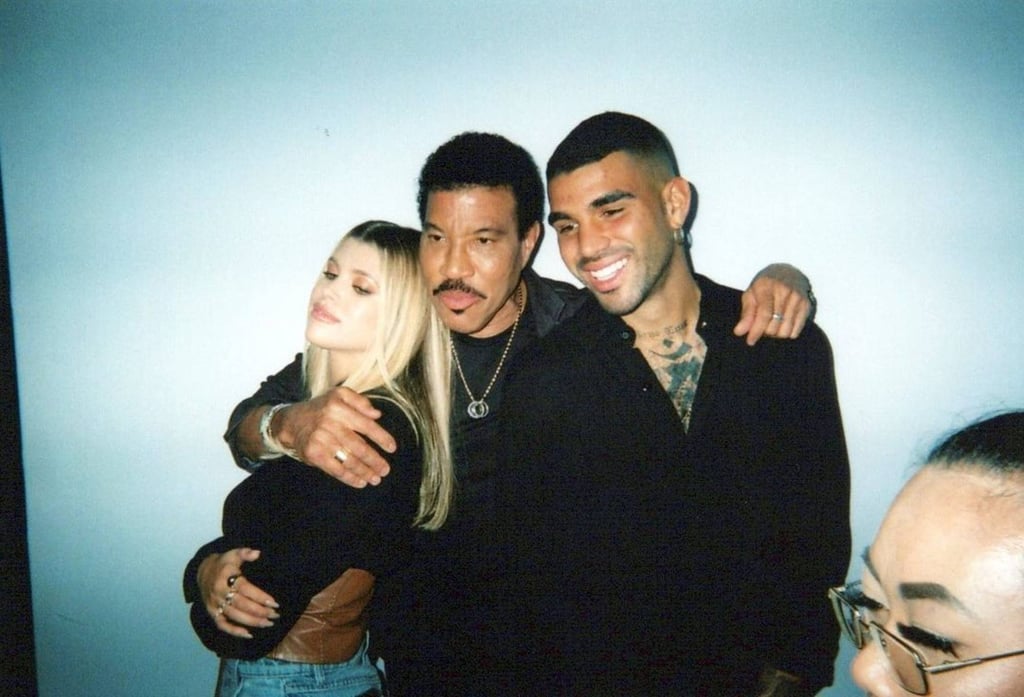Lionel Richie and his children Sofia Richie and Miles Brockman Richie. Photo: @lionelrichie/Instagram