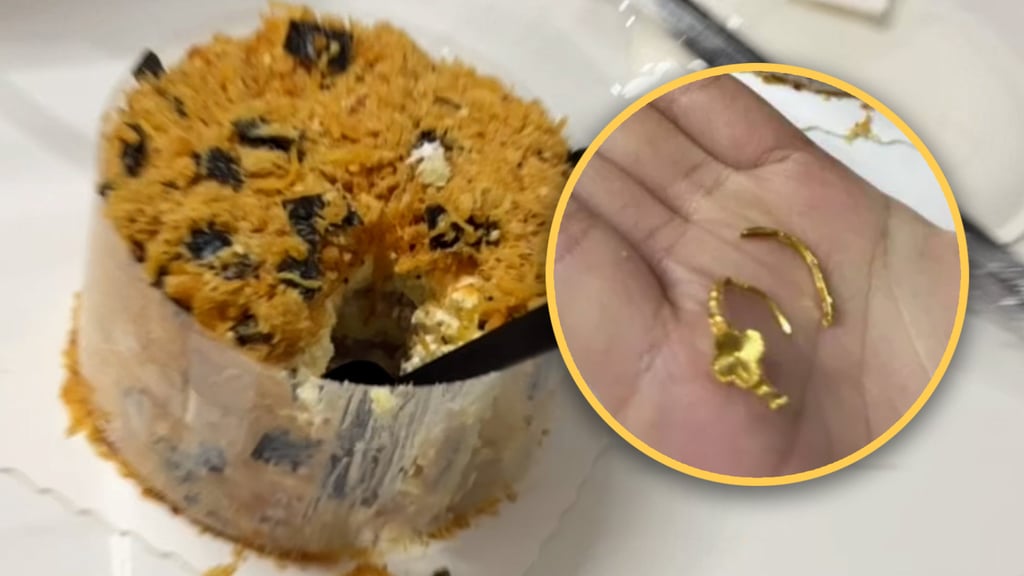 A Chinese man was stunned when his ring-in-cake surprise marriage proposal went wrong as his girlfriend almost ate the love token. Photo: SCMP composite/Douyin A Chinese man was stunned when his ring-in-cake surprise marriage proposal went wrong as his girlfriend almost ate the love token. Photo: SCMP composite/Douyin