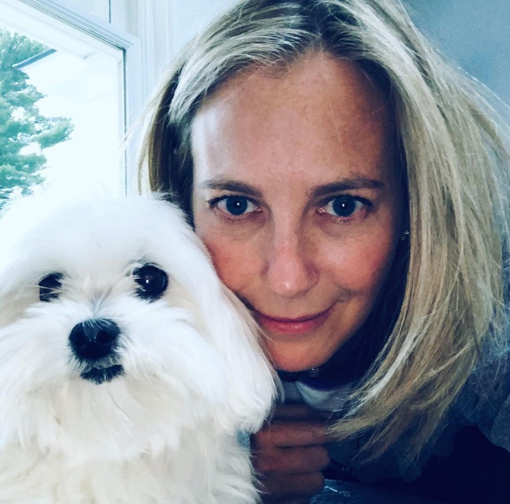 Lauren Weisberger and her dog Stella in May 2019. Photo: @laurenweisberger/Instagram
