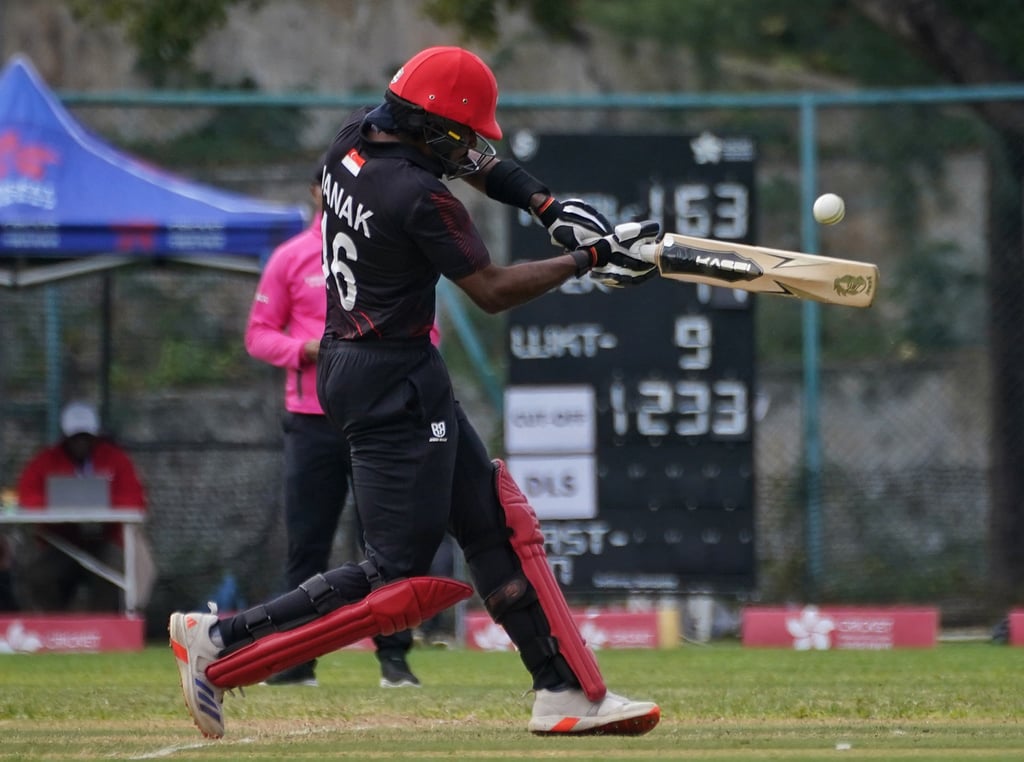 Janak Prakash his out during the knock of 58 that resuscitated the Singapore innings. Photo: Elson Li Janak Prakash his out during the knock of 58 that resuscitated the Singapore innings. Photo: Elson Li