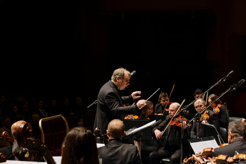 The concert was conducted by Missak Baghboudarian, a member of Syria’s Armenian minority. Photo: Reuters The concert was conducted by Missak Baghboudarian, a member of Syria’s Armenian minority. Photo: Reuters