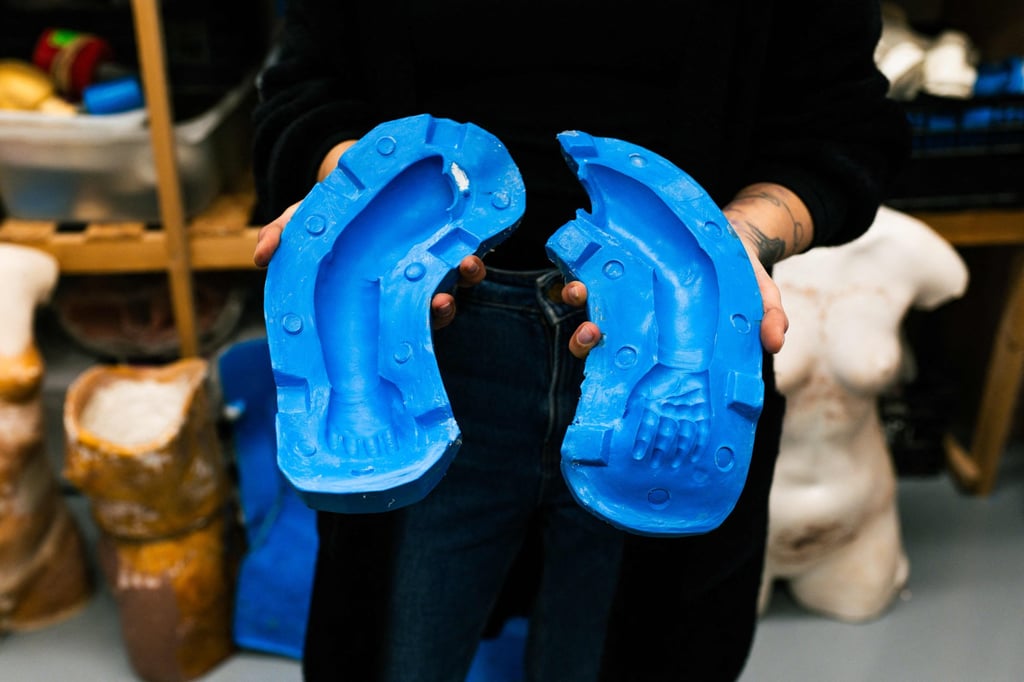 A mould for baby prop arms created by Cinebaby. Photo: AFP A mould for baby prop arms created by Cinebaby. Photo: AFP