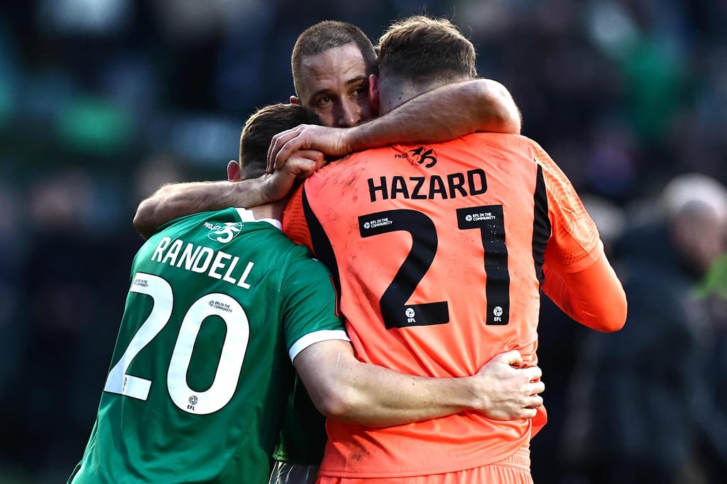 Plymouth players celebrate after their historic victory over Liverpool in the FA Cup fourth round. Photo: AFP Plymouth players celebrate after their historic victory over Liverpool in the FA Cup fourth round. Photo: AFP