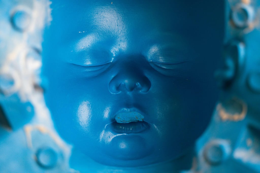 The mould of a baby’s head, the second step in the creation of baby props for cinema and television productions. Photo: AFP The mould of a baby’s head, the second step in the creation of baby props for cinema and television productions. Photo: AFP