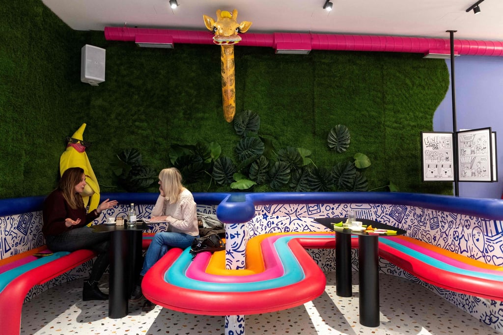 Museum founder Andrea Golubic (left) in the lobby of the HaHaHouse museum of laughter, in central Zagreb, Croatia. Photo: AFP Museum founder Andrea Golubic (left) in the lobby of the HaHaHouse museum of laughter, in central Zagreb, Croatia. Photo: AFP