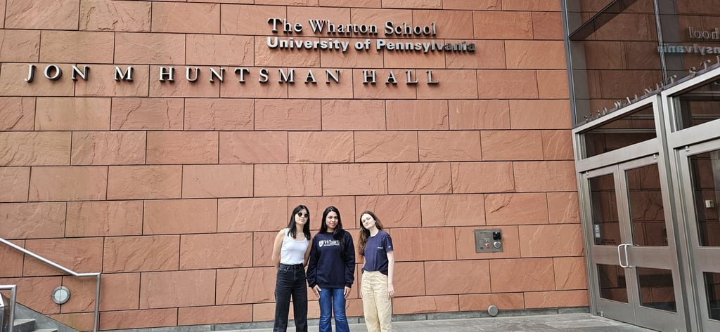Afrah Bathiudeen (centre) made new friends during her semester abroad at the University of Pennsylvania’s Wharton School. Afrah Bathiudeen (centre) made new friends during her semester abroad at the University of Pennsylvania’s Wharton School.