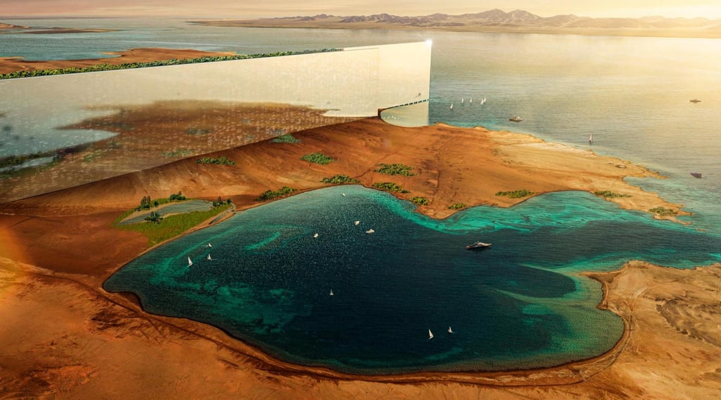 An artist’s impression of part of Neom’s planned 170km-long city-building The Line.