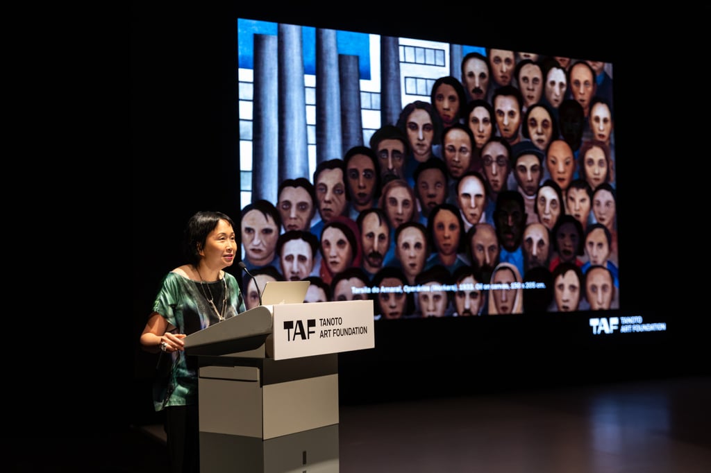 Art historian Joan Kee speaks at the inaugural TAF Symposium in Singapore on January 14, 2025. Photo: TAF
