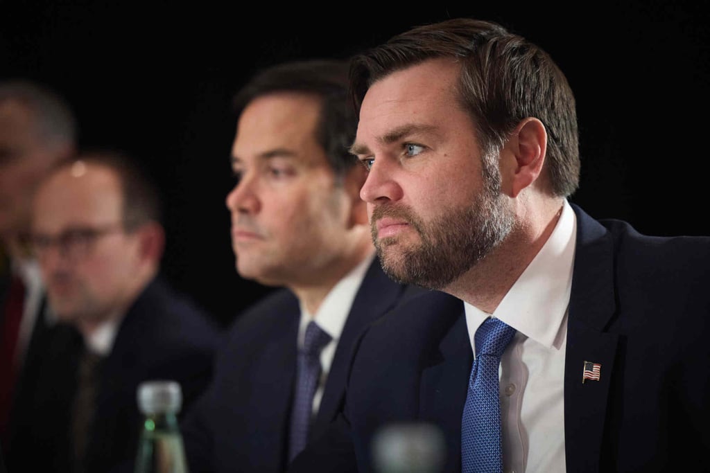 US Vice-President J.D. Vance (right) and Secretary of State Marco Rubio, on the sidelines of the 61st Munich Security Conference. Photo: dpa US Vice-President J.D. Vance (right) and Secretary of State Marco Rubio, on the sidelines of the 61st Munich Security Conference. Photo: dpa