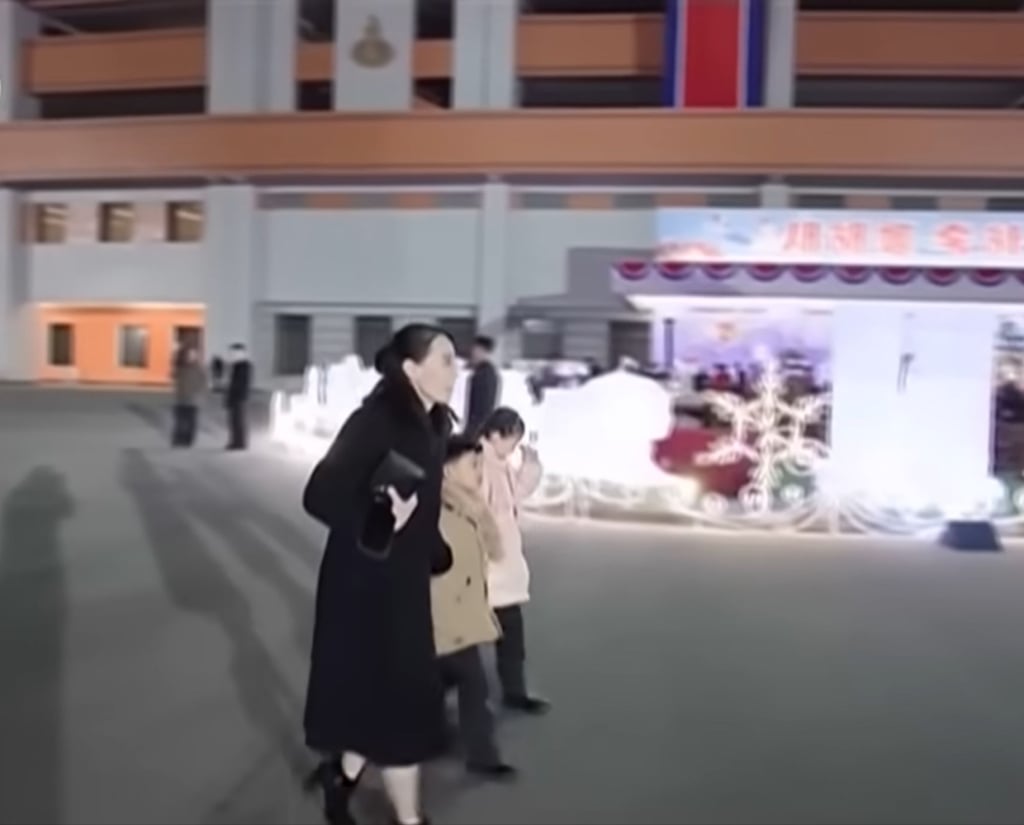 Screenshot of Kim Yo-jong with what is believed to be her two children. Photo: Handout
