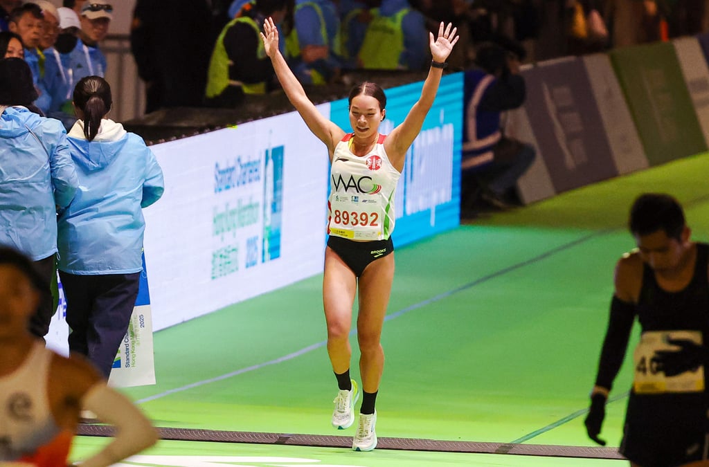 Cade Wright finishes the 10km at this month’s Hong Kong Marathon. Photo: Edmond So Cade Wright finishes the 10km at this month’s Hong Kong Marathon. Photo: Edmond So