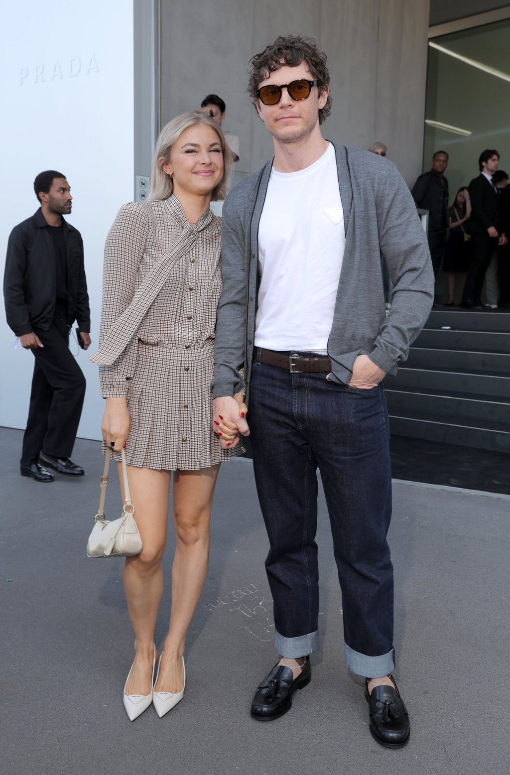 Natalie Engel and Evan Peters during Milan Fashion Week last June. Photo: Getty Images Natalie Engel and Evan Peters during Milan Fashion Week last June. Photo: Getty Images
